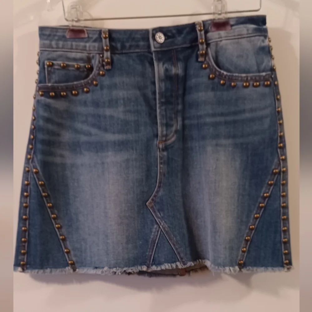 Driftwood Stef studded denim skirt size 28 - Picture 1 of 7